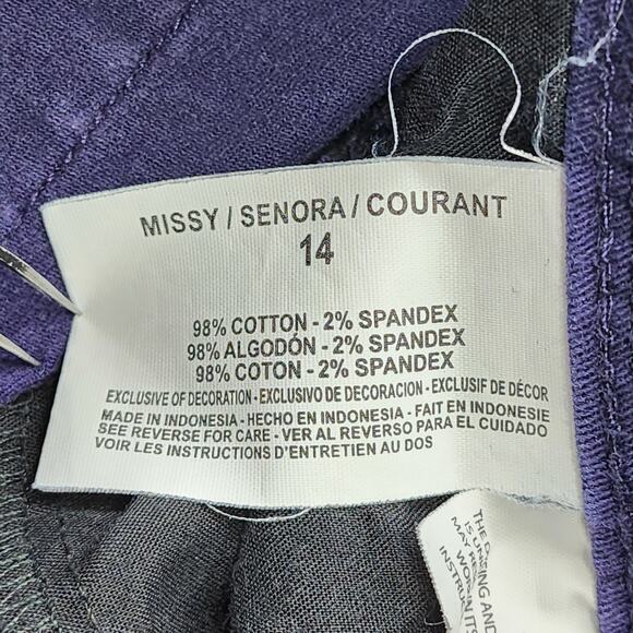 Gloria Vanderbilt Jeans Womens 14 Purple Cadence Ankle Grazer Mid Rise Crop - Picture 8 of 15